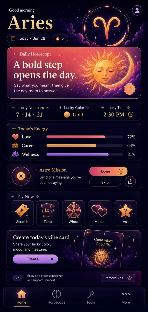 Horocast app screen